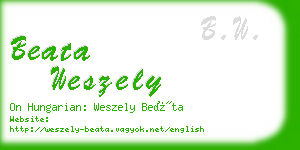 beata weszely business card